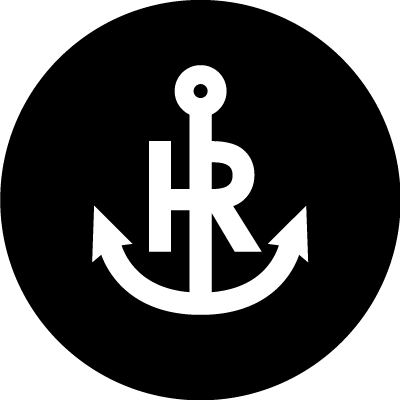 Happy rabbit anchor logo circle